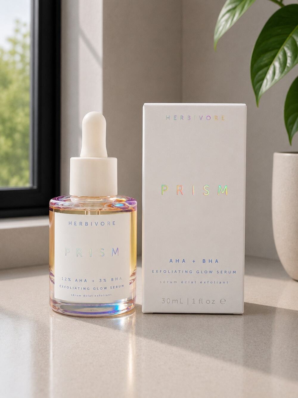$58 New Herbivore Prism AHA BHA Exfoliating Glow Serum 30ml New Full Size